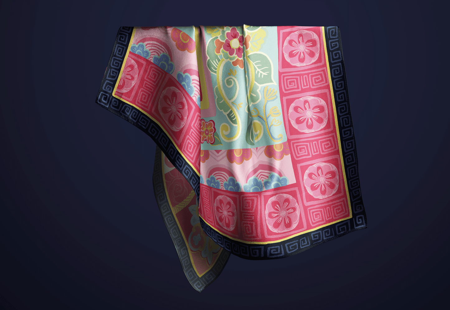 'Midnight' Square Scarf